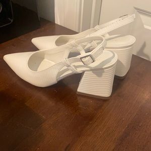 ASOS white wedding shoes. Worn once for ceremony only. Like new.